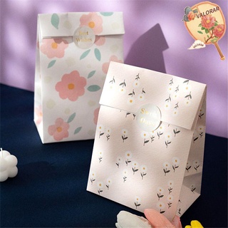 VALORAR 6Pcs|Bolsa de papel Boda de cumpleaños Embalaje de regalo Bolsa de papel Bolsas de soporte Favor de fiesta Bolsa con pegatinas coreano Envasado de bocadillos Bolsa de galletas y dulces