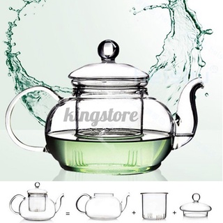 350mL-1000mL Heat Resistant Glass Teapot Infuser Infusing Tea Coffee Pot Kitchen