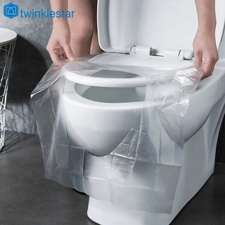 1 unids/bolsa de pe desechables para asiento de inodoro para el hogar y el viaje/cubiertas de inodoro portátiles antibacterias (1)