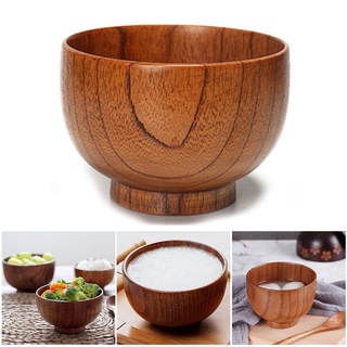 De madera maciza tazón redondo de madera postre ensalada Pasta sopa comida arroz integral cuencos utensilios de cocina