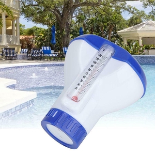 Flotador químico piscina Spa dispensador de cloro pestaña con termómetro Cle A2N9