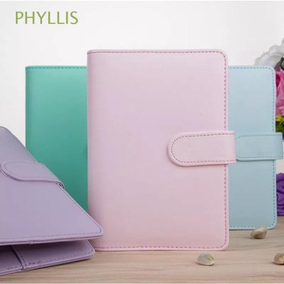 PHYLLIS School Supplies Binder Cover Journal Notepad Cover Notebook Cover A6/A5|Color Refillable Ring Binder Stationery Planner Book Loose-Leaf Cover/Multicolor