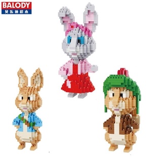 Balody Mini bloques de dibujos animados juguete de construcción Anime modelo Peter conejo juguetes educativos para niños lindo niñas regalos 18033-18035