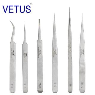 VETUS TS Series - pinzas antiestáticas de acero inoxidable, herramienta de reparación con etiqueta de seguridad