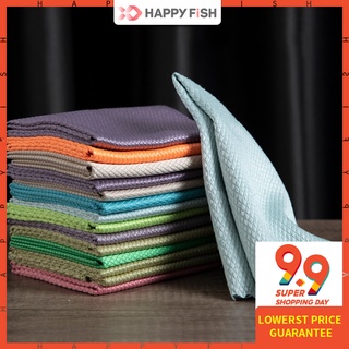 💰LOWEST PRICE GUARANTEE💰Dish Towel Fish Scale Cleaning Cloth Quick-drying Dishcloth Absorbent Dishrag Non-greasy Rag Car Wipes Household Napery for Glass Kitchen Stain Removal 鱼鳞抹布
