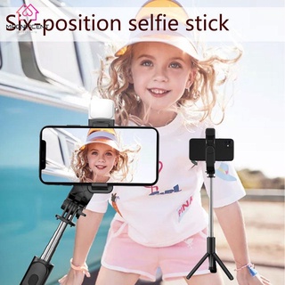 0929] q02s palo selfie de seis posiciones control remoto selfie palo con luz de relleno