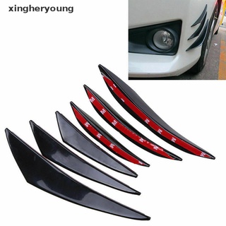 Xymx 6Pcs Car Front Bumper Lip Splitter Fins Body Spoiler Canards Refit Gloss Black Glory (1)