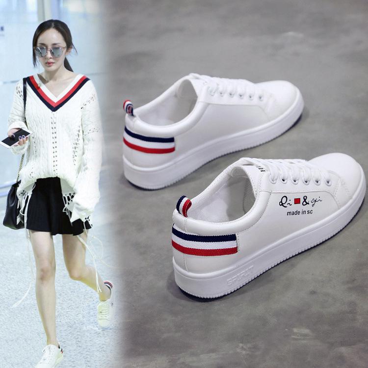 Coreano de la moda de las mujeres correr zapatos de deporte al aire libre niña estudiante zapatos de la escuela con zapatos de encaje