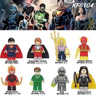 KF6104 Compatible con Lego Minifigures DC Batman Superwoman Johnny Quick Luthor Superman bloques de construcción juguetes para niños