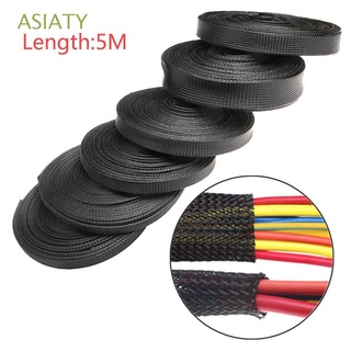 ASIATY 4 / 6 / 8 / 10 / 12 / 15 / 18 / 20 / 25 mm Mangas tejidas Cinco metros. Cableado Cable protector Mascota Negro Apretar Glándula Extensible adj. Aislamiento/Multicolor (1)