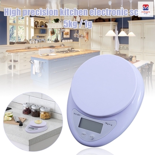 báscula digital electrónica de 5 kg/1 g escala de cocina precisa de alimentos con pantalla lcd para cocina oficina