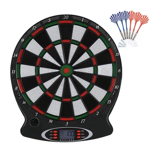 SOUL-Electronic Dartboard Soft Tip, Dart Target Board Electronic Throw Toy with (8)