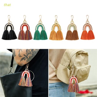 that Keychain New Fashion Rainbow Key Ring Women Girls Creative Bag Charm Pendant Car Hanging Gift