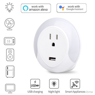 arobma Tuya Smart Life WiFi Socket Con Luz De Noche LED Enchufe Inteligente Remoto Control De Voz Para Alexa Google Home