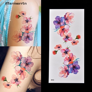 [iffarmerrtn] calcomanías de tatuajes temporales impermeables para mujeres, acuarela, brazo de orquídea, diy, [iffarmerrtn] (1)