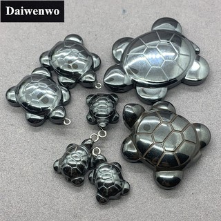 Natural Stone Hematitie Tortoise Pendant for Jewelry Keychain Decoration 黑胆石乌龟吊坠
