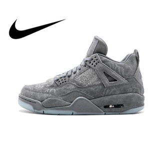 Nike Air Jordan 4 Retro Kaws AJ4 Hombres Baloncesto Deportes Zapatos Al Aire Libre Calzado Gris