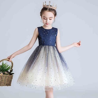 Vestido de niña primavera y verano Pettiskirt niñas nuevo vestido de princesa de malla de moda ropa de niños ropa de mujer vestido de rendimiento ropa (1)