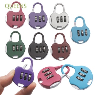 QUEENS 1pcs HOT Padlock Gift 3 Digit Dial Password Lock Diary Protector Mini Locker Case Supply Travel Suitcase Outdoor Metal Security Tool/Multicolor