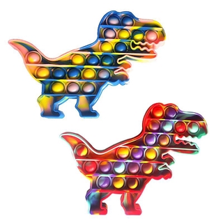 caliente arco iris empuje dinosaurio burbuja alivio del estrés niños pop it tiktok pop burbuja sensorial fidget juguete