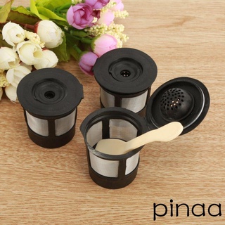 ☌Bc♠3 filtros de café con cuchara, coladores de café reutilizables, colador recargable K-Cup para café Keurig