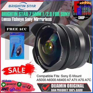 Brightin Star 7.5mm F2.8 lente ojo de pez para Sony A6000 A6400 A7 A7S A7C lente