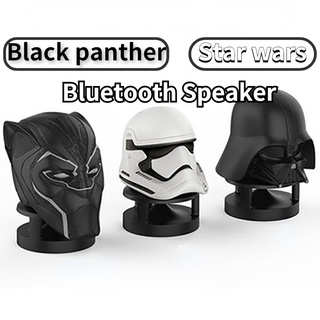 Nuevo Black Panther Star Wars Black Warrior White Soldier Avengers Altavoz Bluetooth de dibujos animados Tarjeta creativa Audio conveniente