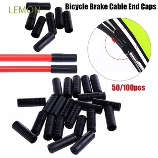 LEMON 50/100pcs 4/5 mm cubierta de Cable exterior negro Shift/freno tapa bicicleta freno línea de engranajes herramienta de tubería de alta calidad MTB accesorios de bicicleta tapas de plástico