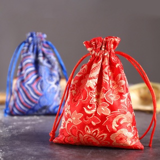 HONGBIN Caramelo Bolsa de|Corbata Bolsa de embalaje de joyería Bolsa Mini Partido Boda Favor Bordado Cordón Satín/Multicolor (4)