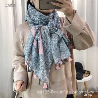2021Nueva bufanda de algodón y lino para mujeres primavera moda Otoño Invierno estilo coreano alto sentido estilo occidental todo-Juego de lino