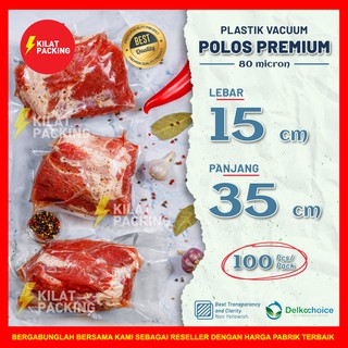 Vacío de plástico VACUM VACUM bolsa selladora de alimentos DELKOCHOICE - tipo liso 15 cm X 35 cm/mochila