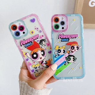 Cartoon cute Powerpuff Girl transparent Phone Case For IPhone 12 11 Pro Max IX XS MAX XR SE2020 i7 8 Plus Case Full Soft Cover