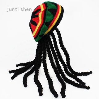 Juntishen contessa3 Jamaican Headgear gorra holgada Rasta Beanie sombrero peluca Dreadlocks Halloween Reggae sombrero