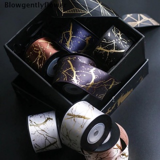 blowgentlyflower cinta 10 yardas/rollo 38 mm lámina de oro impreso cintas de satén manualidades regalos embalaje bgf