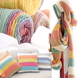 BEIZEI 100grams Thick Cotton Soft Hand-woven Wool Yarn DIY Crafts Sweater Rainbow Color Scarf Warm Sofa Cushion Crochet Knitting