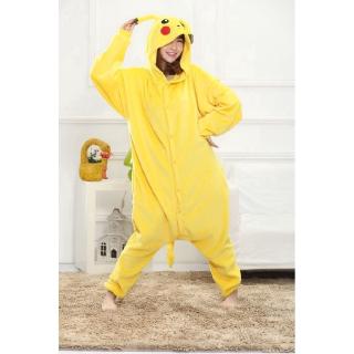 Adulto Pikachu pijamas de dibujos animados Animal suave franela Onesie ropa de dormir traje (2)
