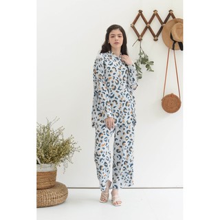 Conjuntos de leopardo fabian/conjuntos de camisa/conjuntos de pijama largos