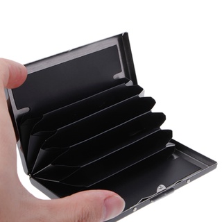 GHULONS Black Stainless Steel Keeper Business Name Credit ID Card Pocket Case Box Holder (8)