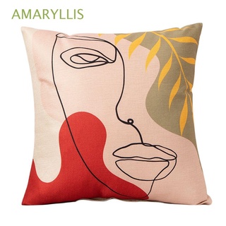 AMARYLLIS Creativo Funda de almohada Mujer Decoración de sofá para el hogar Fundas de colchón para auto Sala para sofá cama Los 45 * 45cm Arte abstracto Cara de racha Tirar almohadas