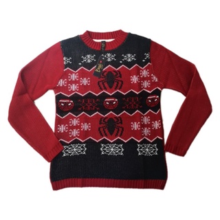 Ugly Sweater Sueter Navideño Rojo y Negro UNISEX araña Tejido (1)