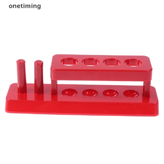 otmx 1pc plástico rojo tubo de prueba estante 6 agujeros soporte soporte laboratorio prueba tubo estante gloria