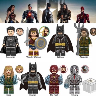 dc super heroes liga de la justicia minifiguras batman super hombre wonder woman compatible lego bloques de construcción juguetes