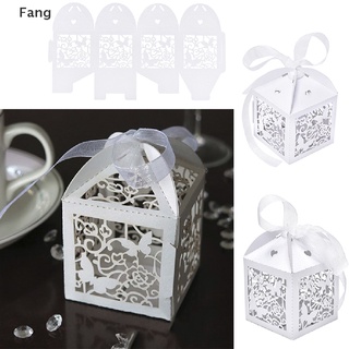 [fang] 10/50/100pcs boda fiesta favor mariposa papel caramelo cajas de regalo con cinta mx