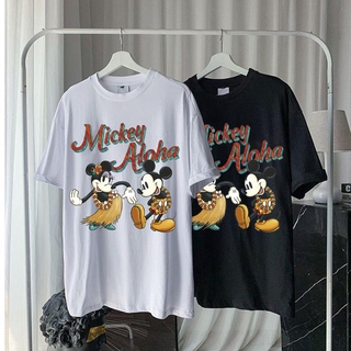 Disney Kawaii Mickey Mouse verano T-shirt señoras negro Top señoras Casual O-cuello superior señoras Kormen estilo coreano Harajuku ropa