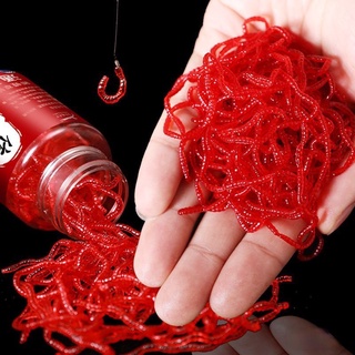[50Pcs simulación gusano de tierra gusano Artificial señuelo de pesca] [plástico Artificial biónico suave gusanos rojos aparejos cebo]