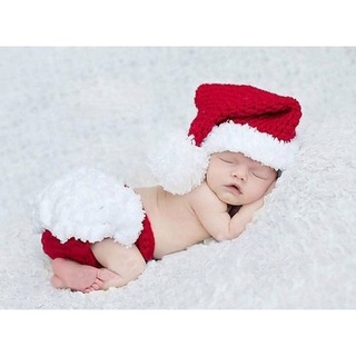 Traje De Crochê Malha Foto Fotografia Prop Bebê Recém-Nascido Infantil Natal Estoque pronto