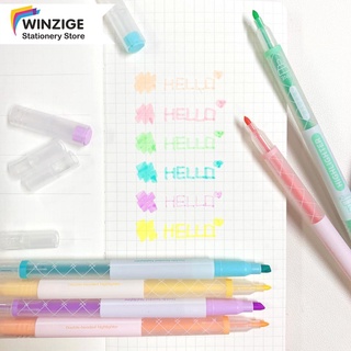 winzige 6 colores resaltador conjunto de bolígrafos de color rotulador diario pluma estudiante pluma pintura papelería