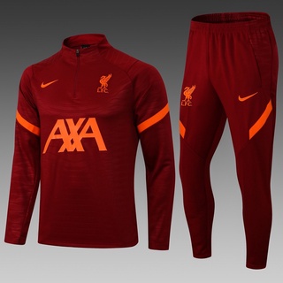 2021/22 liverpool Chamarra roja chándal de fútbol ropa de entrenamiento traje de cremallera manga larga jersey de fútbol+pantalones de alta calidad conjunto s-2xl
