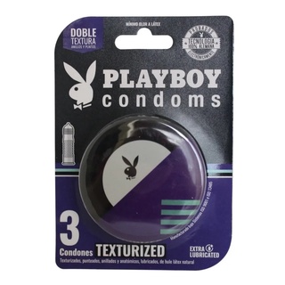 Lata Coleccionable Con 3 Condones Playboy Texturizados