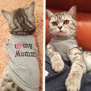 Ropa de perro de gato ropa de verano mascota ropa papá mami impreso chaleco traje especial